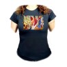 CAMISETA NEGRA MUJER LUFFY VS GOKU ANIME SHONEN oferta personalizada