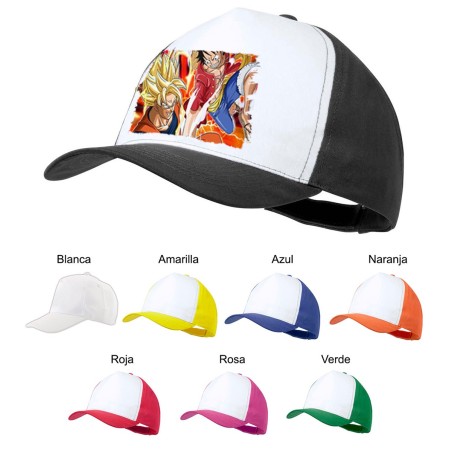 GORRA COLORES LUFFY VS GOKU ANIME SHONEN color personalizada