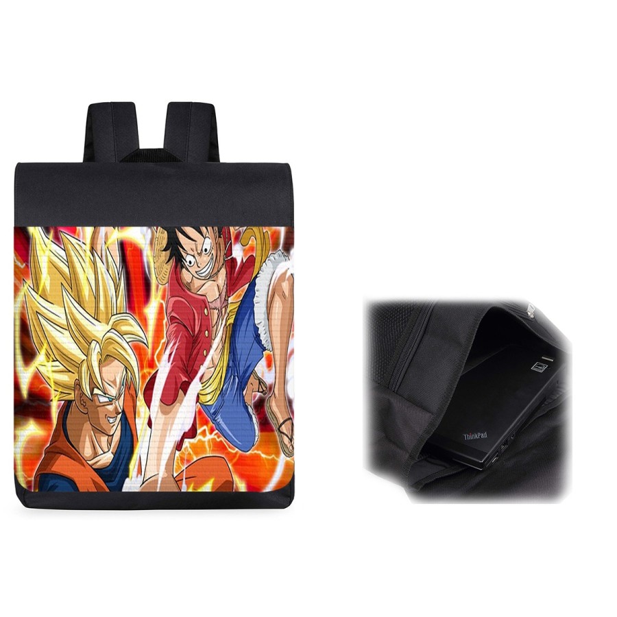 PACK MOCHILA Y ESTUCHE LUFFY VS GOKU ANIME SHONEN material escolar