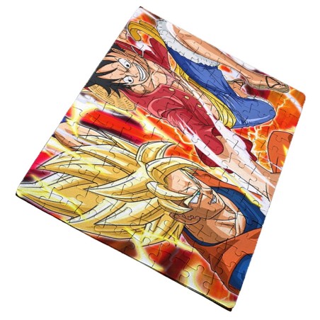 PUZZLE DE TAMAÑO Y PIEZAS A ELEGIR LUFFY VS GOKU ANIME SHONEN rompecabezas educativo puzle