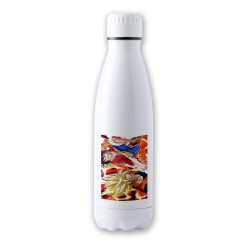 BIDON 700 ML ACERO INOXIDABLE LUFFY VS GOKU ANIME SHONEN tapon seguridad botella