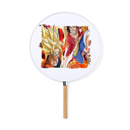 ABANICO ESTILO PAI PAI LUFFY VS GOKU ANIME SHONEN moda primavera verano elegante