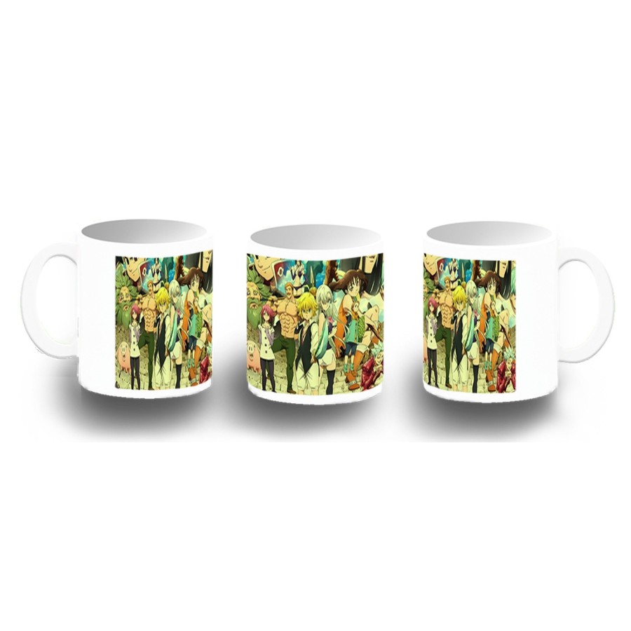 TAZA FOTOLUMINISCENTE ANIME LOS 7 PECADOS CAPITALES MANGA SERIE BRILLA OSCURIDAD