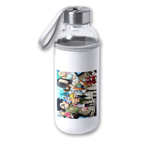 BIDON DE 420 ML CON FUNDA DE NEOPRENO ANIME LOS 7 PECADOS CAPITALES MANGA SERIE tapon seguridad