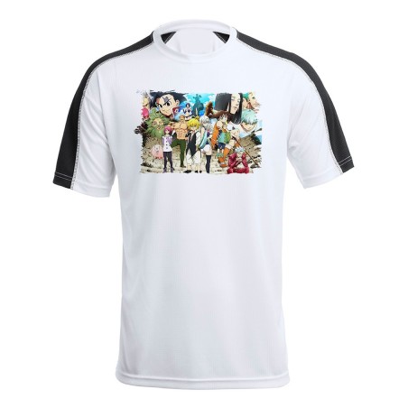 CAMISETA TÉCNICA FRANJA MANGAS NEGRA ANIME LOS 7 PECADOS CAPITALES MANGA SERIE personalizada