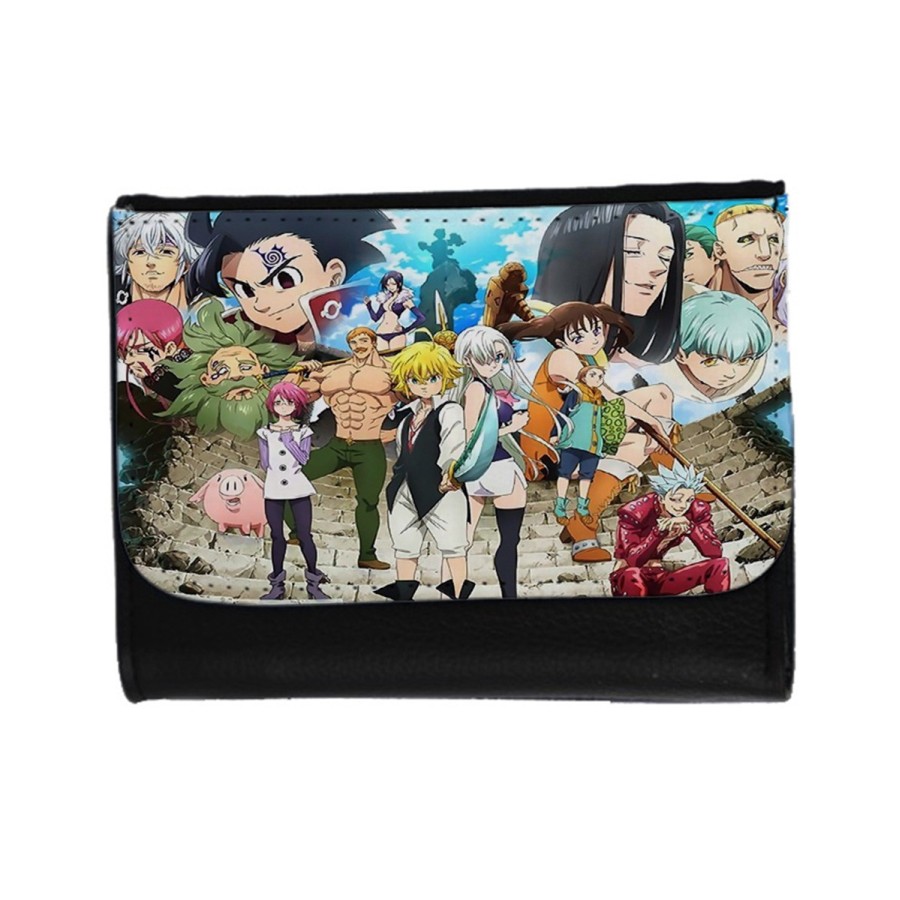 BILLETERA BILLETERO ANIME LOS 7 PECADOS CAPITALES MANGA SERIE unisex negro monedero