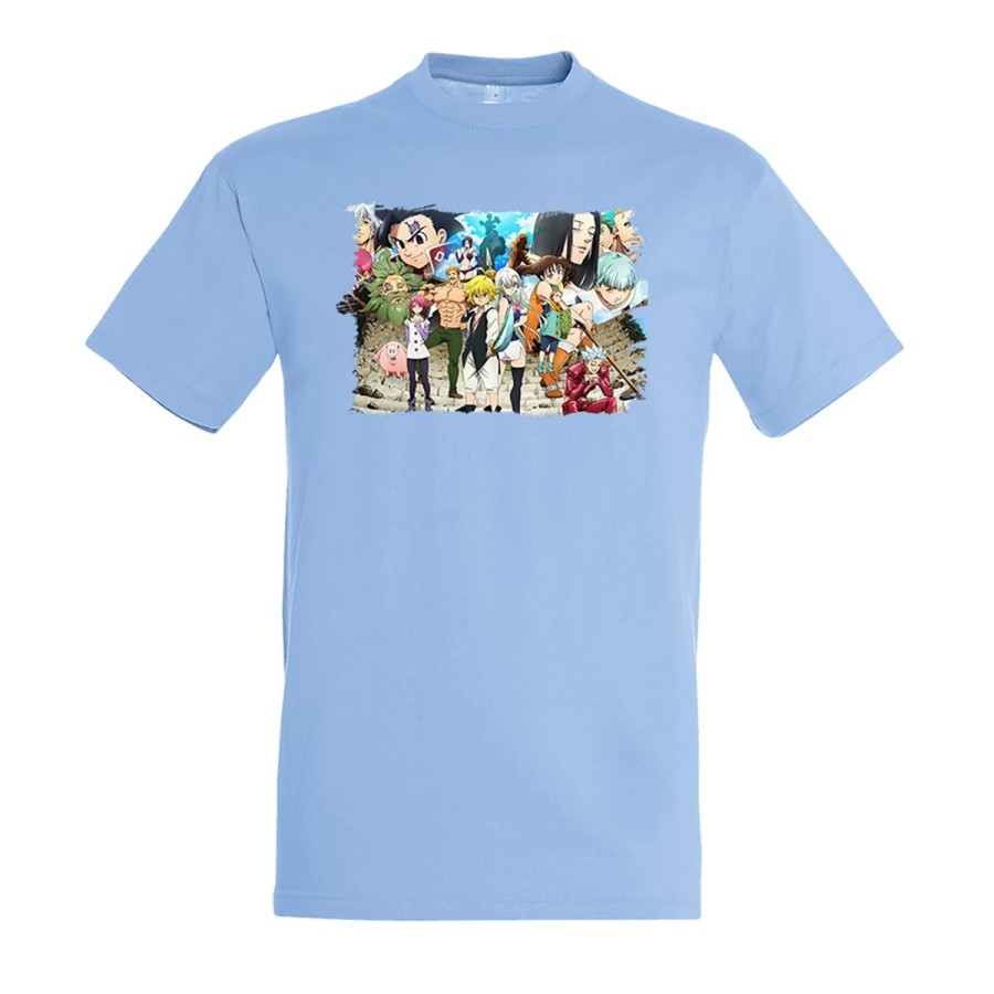 CAMISETA AZUL CIELO ANIME LOS 7 PECADOS CAPITALES MANGA SERIE moda verano personalizada