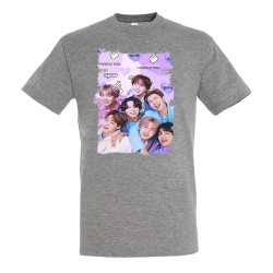 CAMISETA GRIS MEZCLA BTS...