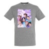 CAMISETA GRIS MEZCLA BTS grupo permission to dance on stage moda verano personalizada