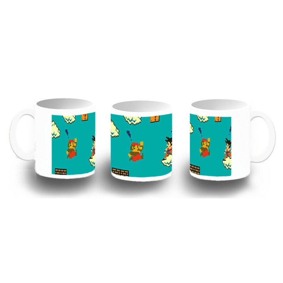 TAZA FOTOLUMINISCENTE GOKU RETRO 8 BITS DRAGON BALL BRILLA OSCURIDAD