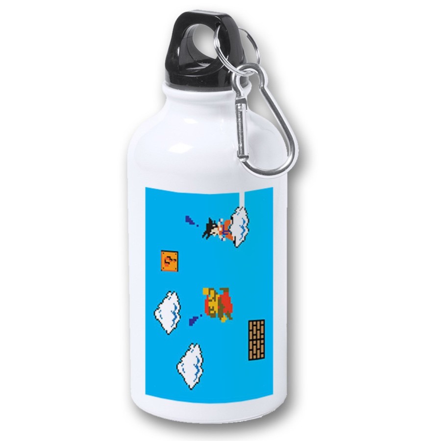 BIDON 400ML METALICO GOKU RETRO 8 BITS DRAGON BALL para viaje y deporte