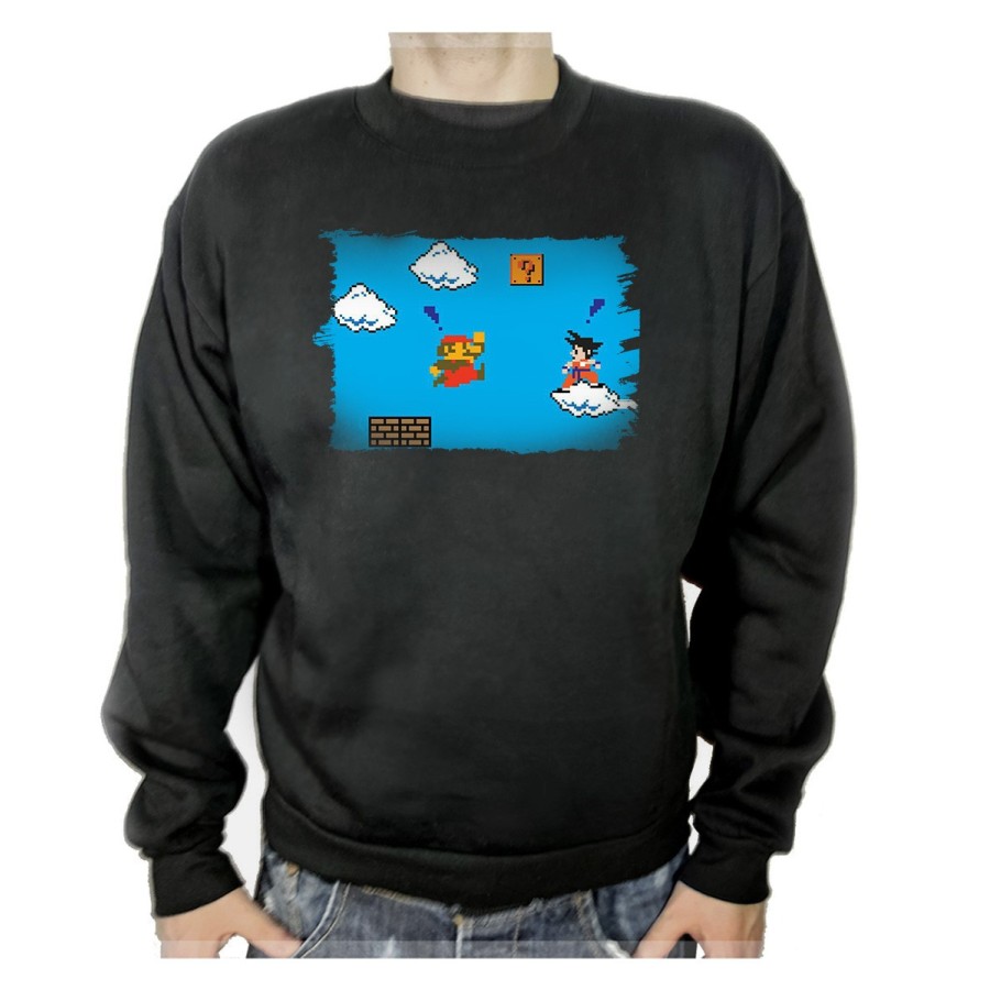 SUDADERA NEGRA GOKU RETRO 8 BITS DRAGON BALL adulto poliester algodón personalizada