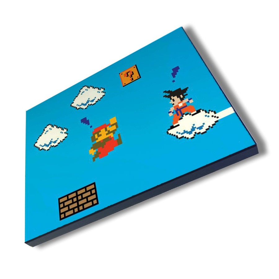 PANEL FOTOGRÁFICO DECORATIVO GOKU RETRO 8 BITS DRAGON BALL cuadro acabado brillante elegante pared