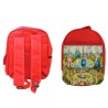 MOCHILA ROJA CUADRO JARDIN DE LAS DELICIAS EL BOSCO escolar personalizado