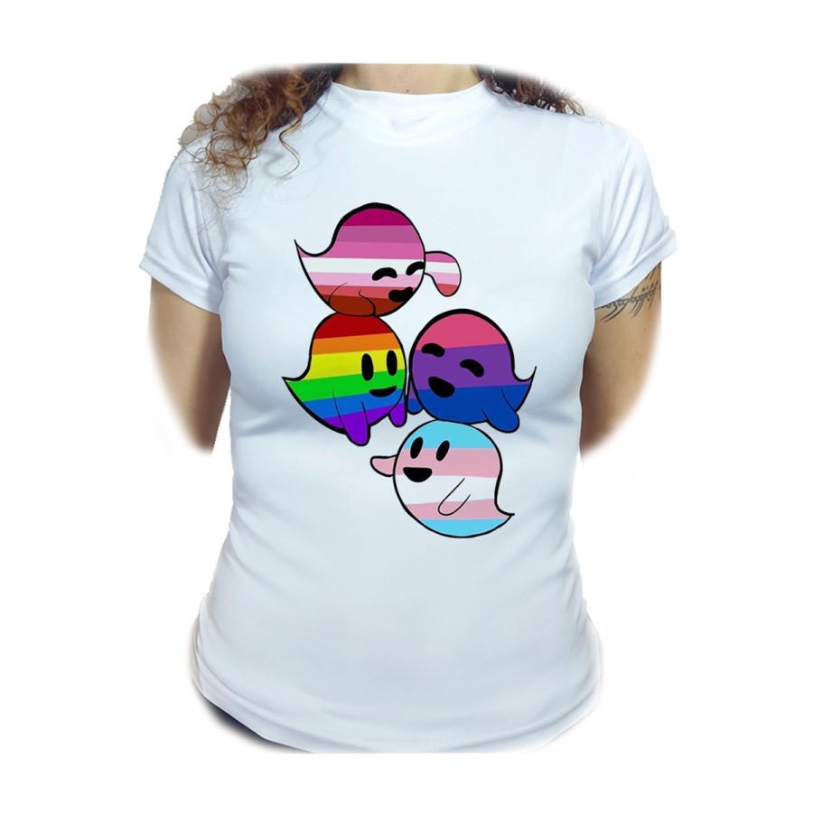 CAMISETA MUJER FANTASMAS ORGULLO GAY moda personalizada