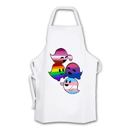 DELANTAL FANTASMAS ORGULLO GAY cocina personalizado