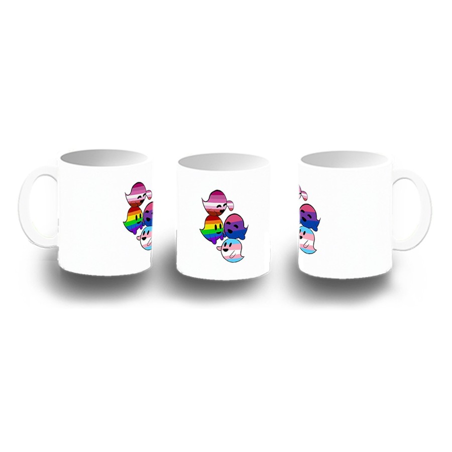 TAZA DE PLASTICO FANTASMAS ORGULLO GAY niños personalizada