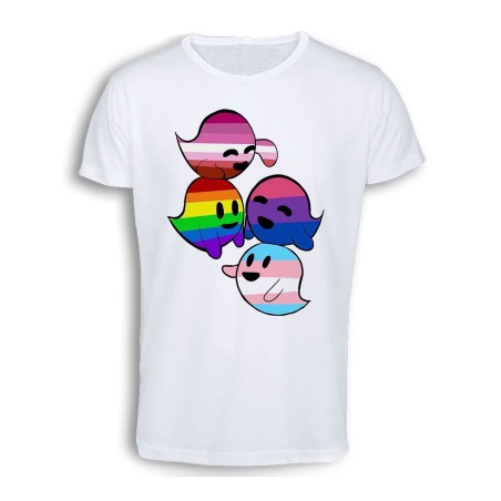 CAMISETA TACTO ALGODÓN FANTASMAS ORGULLO GAY cómoda personalizada