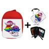 PACK MOCHILA ROJA Y ESTUCHE FANTASMAS ORGULLO GAY material escolar