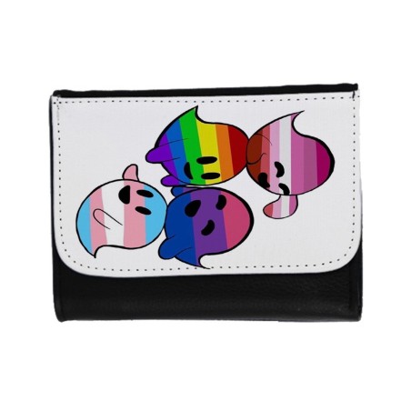 BILLETERA BILLETERO FANTASMAS ORGULLO GAY unisex negro monedero