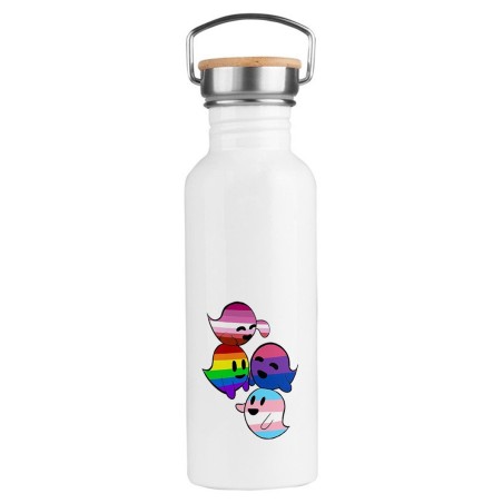 BIDON 750 ML ACERO INOXIDABLE ESTILO RETRO FANTASMAS ORGULLO GAY deporte deportivo botella