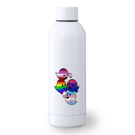 BIDON 500 ML ACERO INOXIDABLE FANTASMAS ORGULLO GAY deporte deportivo botella senderismo