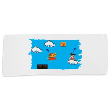 TOALLA GIMNASIO GYM ABSORBENTE GOKU RETRO 8 BITS DRAGON BALL suave con bolsita