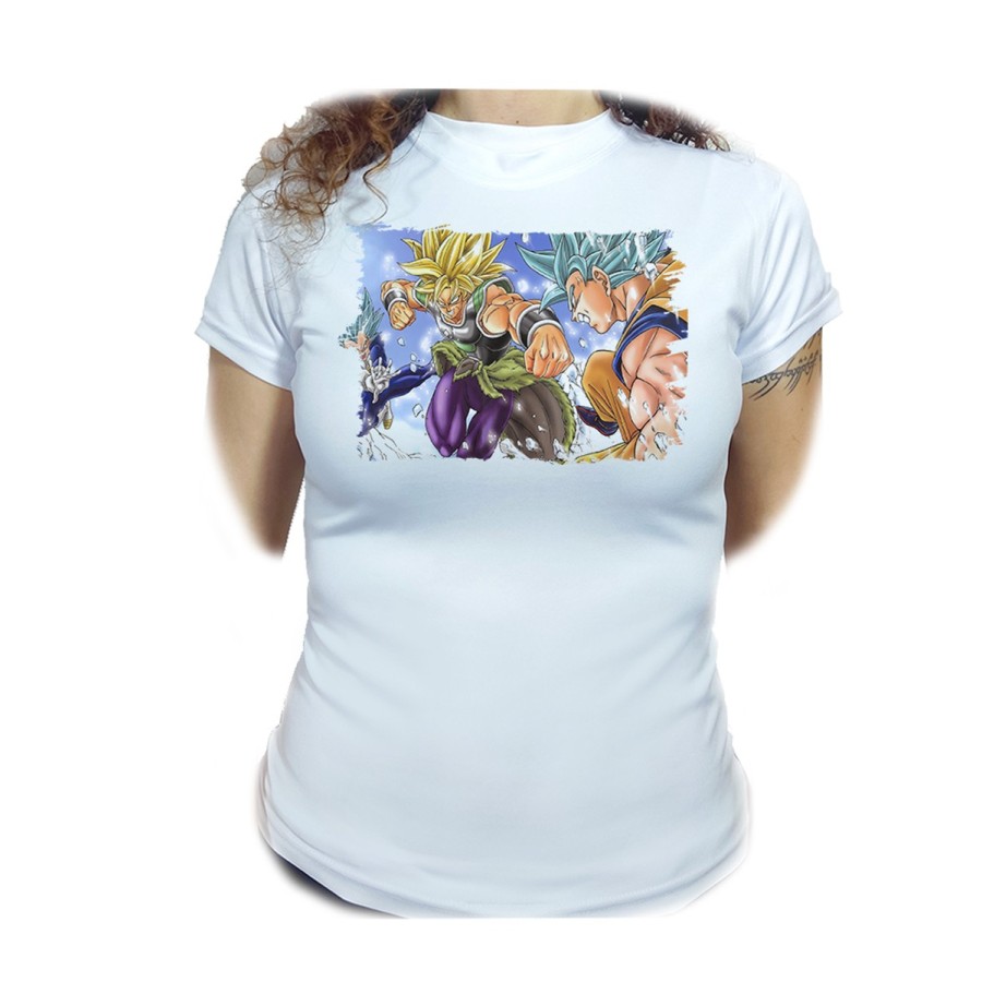 CAMISETA MUJER PELICULA GOKU VEGETA VS BROLY moda personalizada