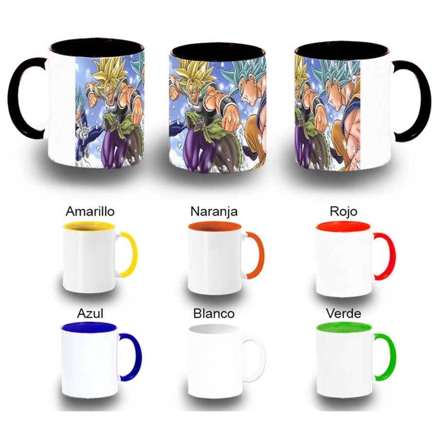 TAZA COLORES PELICULA GOKU VEGETA VS BROLY color personalizada