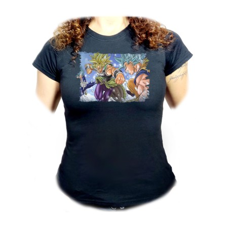 CAMISETA NEGRA MUJER PELICULA GOKU VEGETA VS BROLY oferta personalizada