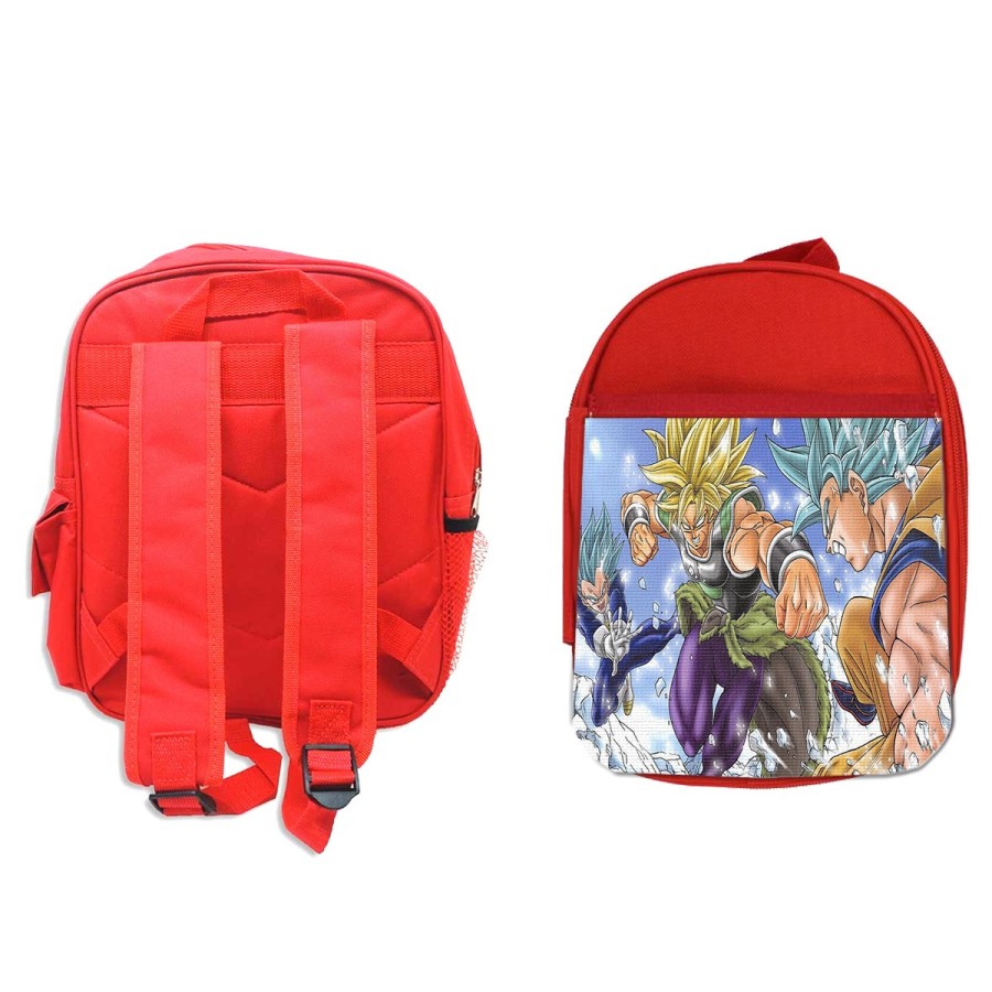 MOCHILA ROJA PELICULA GOKU VEGETA VS BROLY escolar personalizado