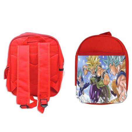 MOCHILA ROJA PELICULA GOKU VEGETA VS BROLY escolar personalizado