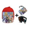 PACK MOCHILA ROJA Y ESTUCHE PELICULA GOKU VEGETA VS BROLY material escolar