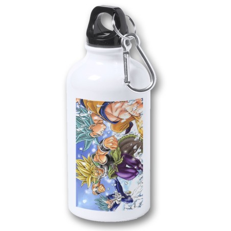 BIDON 400ML METALICO PELICULA GOKU VEGETA VS BROLY para viaje y deporte