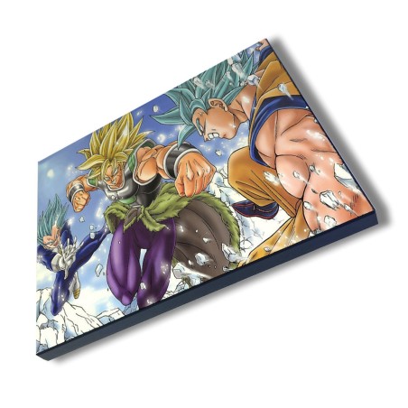 PANEL FOTOGRÁFICO DECORATIVO PELICULA GOKU VEGETA VS BROLY cuadro acabado brillante elegante pared