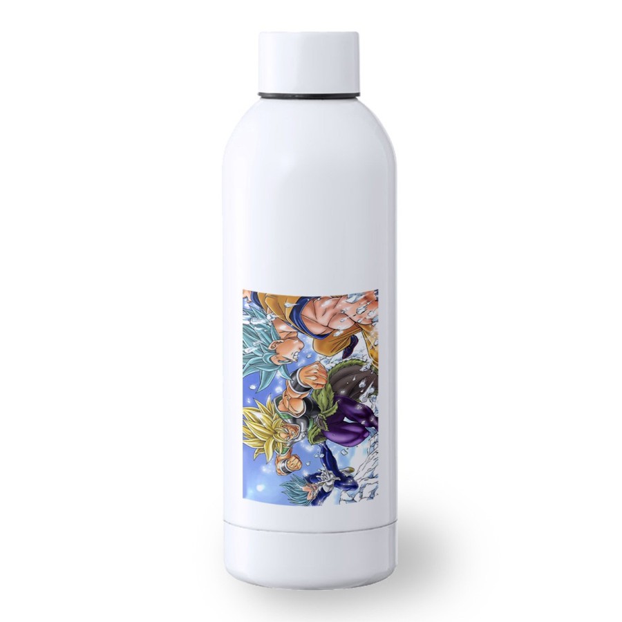 BIDON 500 ML ACERO INOXIDABLE PELICULA GOKU VEGETA VS BROLY deporte deportivo botella senderismo