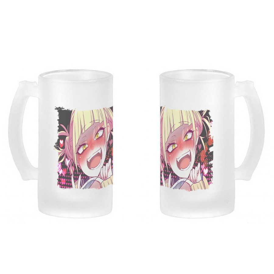 JARRA CERVEZA CRISTAL YANDERE TOGA HIMIKO BOKUNOHERO esmerilada esmerilado 500ml