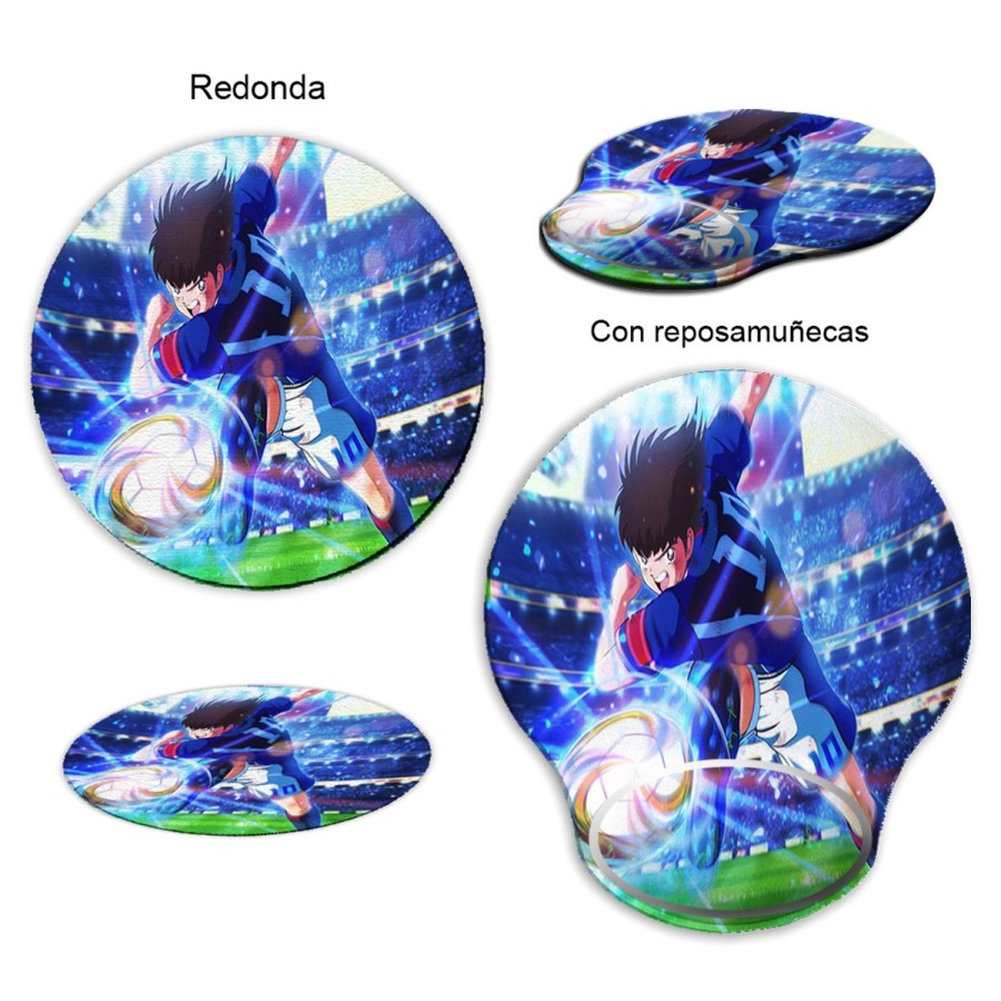 ALFOMBRILLA REDONDEADA OLIVER ATOM FUTBOLISTA curva curvada reposamuñecas pc raton