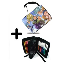 PACK MOCHILA Y ESTUCHE PELICULA GOKU VEGETA VS BROLY material escolar