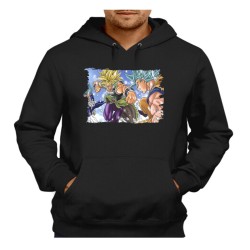 SUDADERA NEGRA CON CAPUCHA PELICULA GOKU VEGETA VS BROLY adulto poliester algodón personalizada