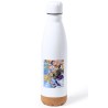 BIDON 750 ML ACERO INOXIDABLE ADORNO DE CORCHO PELICULA GOKU VEGETA VS BROLY tapon botella