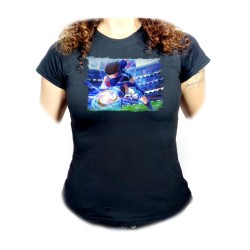 CAMISETA NEGRA MUJER OLIVER ATOM FUTBOLISTA oferta personalizada