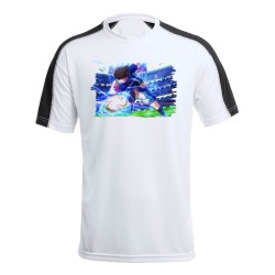 CAMISETA TÉCNICA FRANJA MANGAS NEGRA OLIVER ATOM FUTBOLISTA personalizada