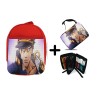 PACK MOCHILA ROJA Y ESTUCHE JOJO BIZARRE ADVENTURE SERIE material escolar