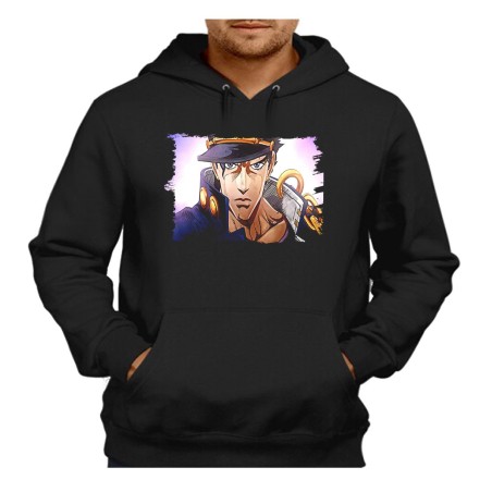 SUDADERA NEGRA CON CAPUCHA JOJO BIZARRE ADVENTURE SERIE adulto