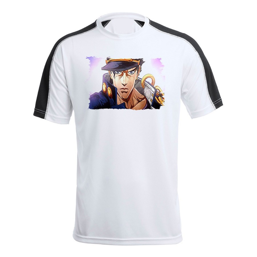 CAMISETA TÉCNICA FRANJA MANGAS NEGRA JOJO BIZARRE ADVENTURE SERIE personalizada