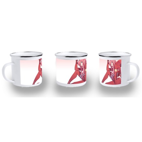 TAZA METALICA DARLING IN THE FRANXX ANIME metal personalizada