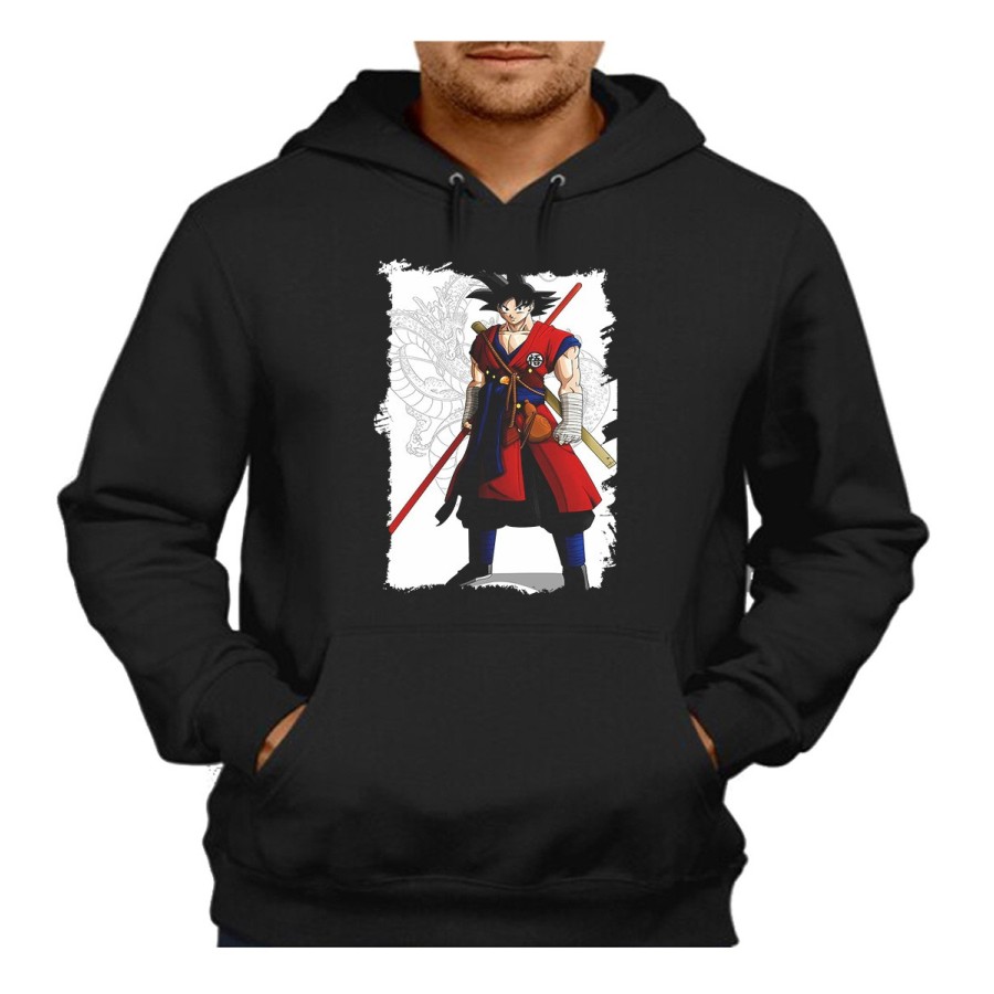 SUDADERA NEGRA CON CAPUCHA GOKU DRAGON BALL HEROES adulto poliester algodón personalizada