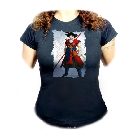 CAMISETA NEGRA MUJER GOKU DRAGON BALL HEROES oferta personalizada