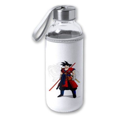 BIDON DE 420 ML CON FUNDA DE NEOPRENO GOKU DRAGON BALL HEROES tapon seguridad